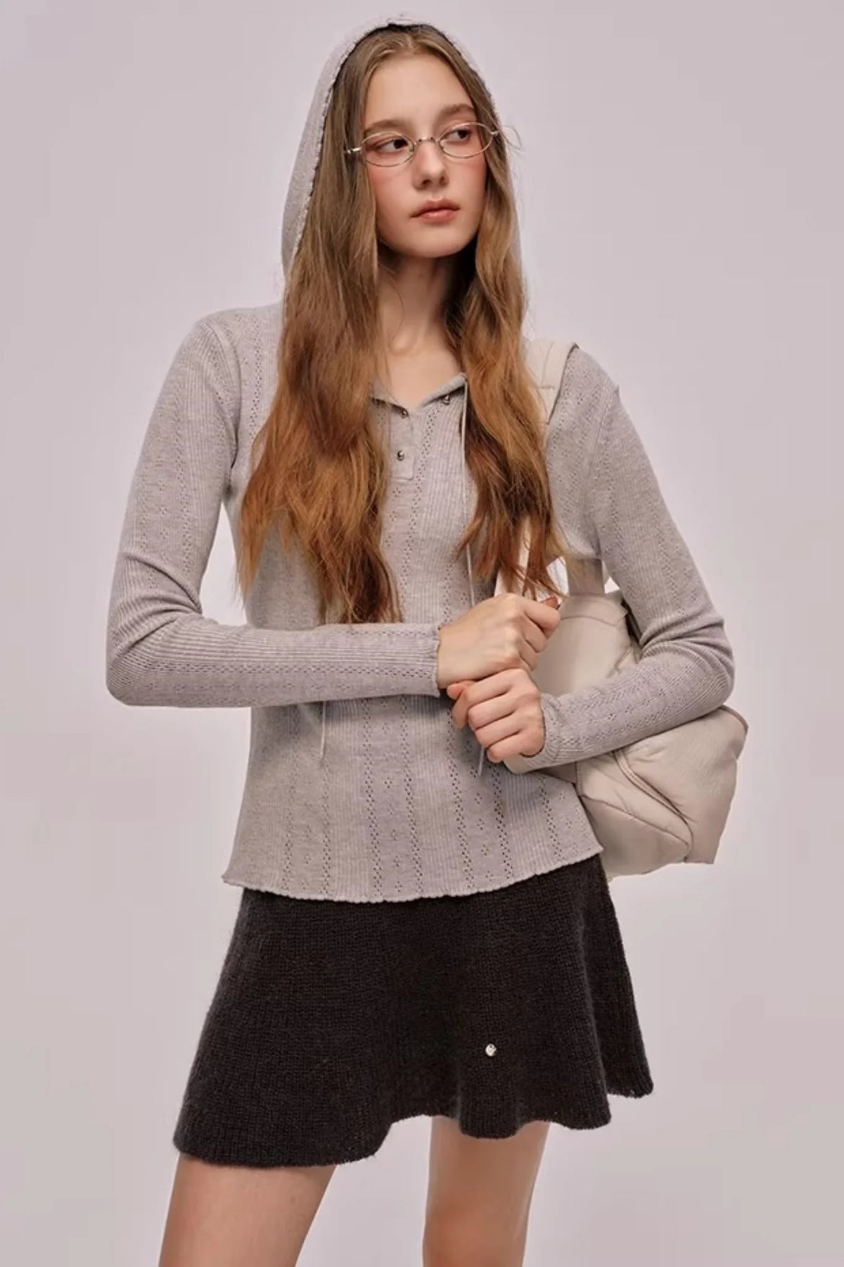 Vintage Silk Wool Hooded Sweater