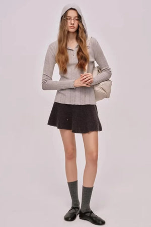 Vintage Silk Wool Hooded Sweater