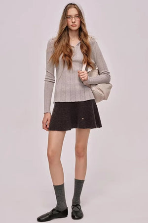 Vintage Silk Wool Hooded Sweater