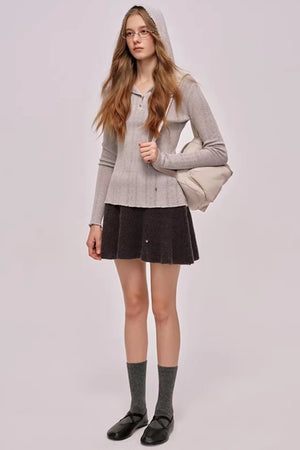 Vintage Silk Wool Hooded Sweater