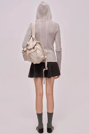 Vintage Silk Wool Hooded Sweater
