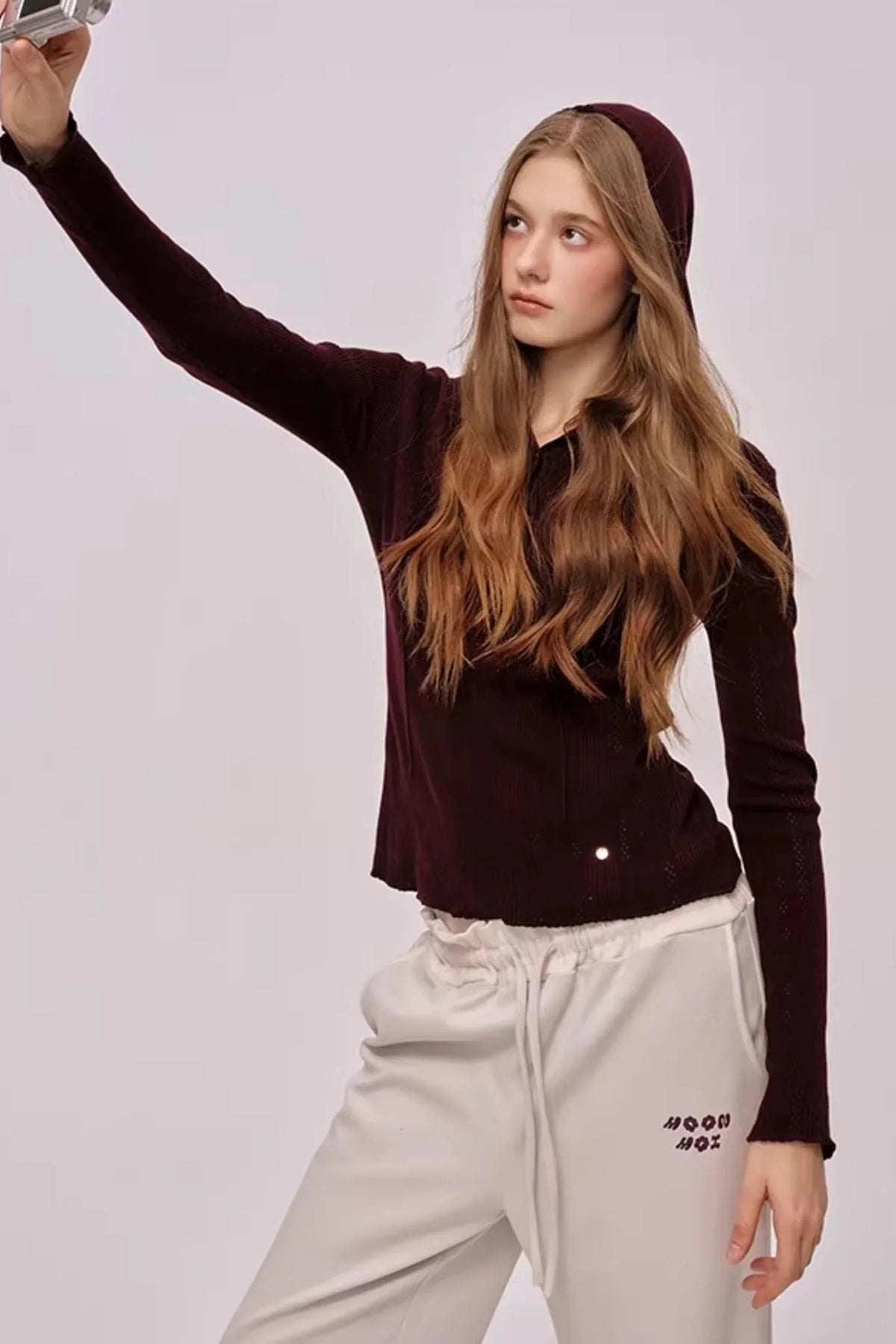 Vintage Silk Wool Hooded Sweater