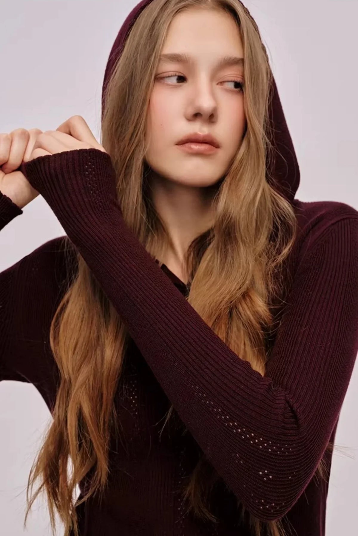Vintage Silk Wool Hooded Sweater