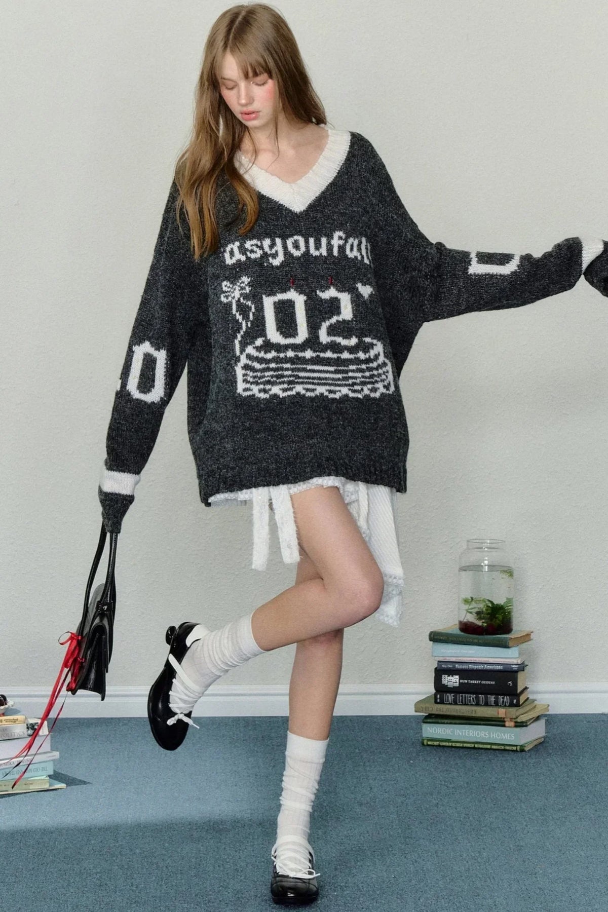 Vintage Slouchy Jacquard Sweater