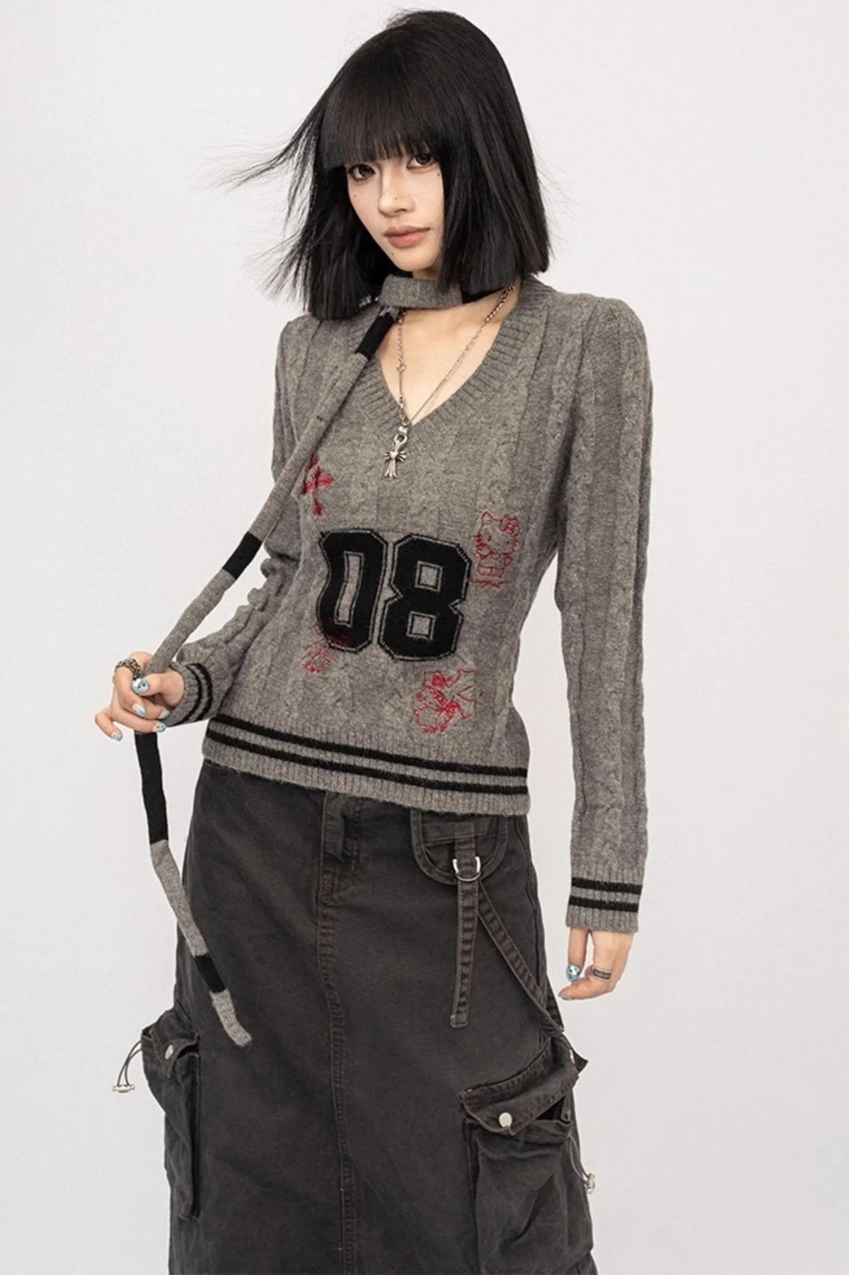 Vintage Spice Girl V-Neck Sweater