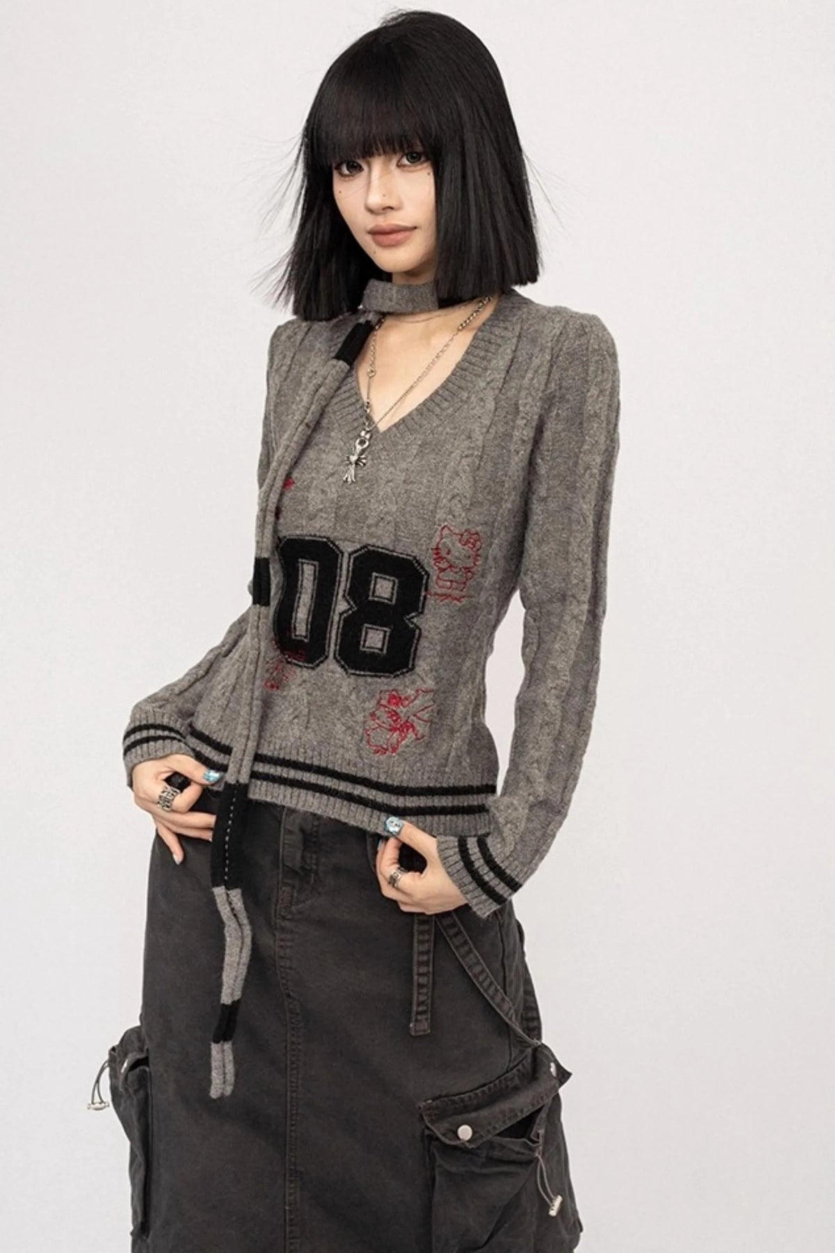 Vintage Spice Girl V-Neck Sweater