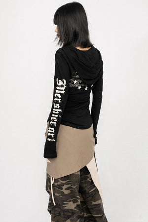 Vintage Spice V-Neck Hooded Top