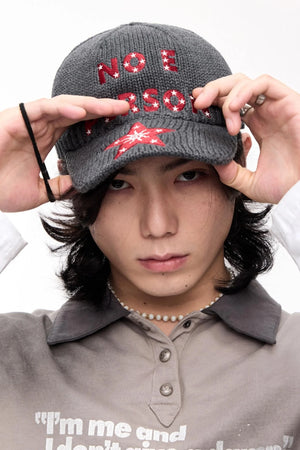 Vintage Star Embroidered Wool Hat