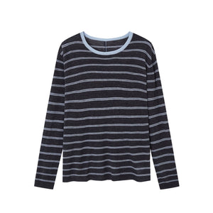 Vintage Striped Gray Knit Top
