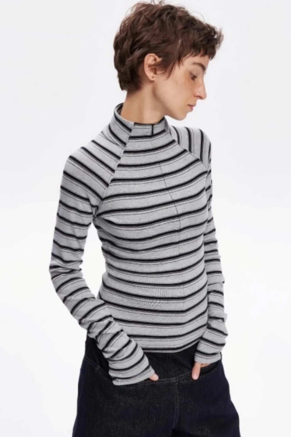 Vintage Striped Slim Knit Top