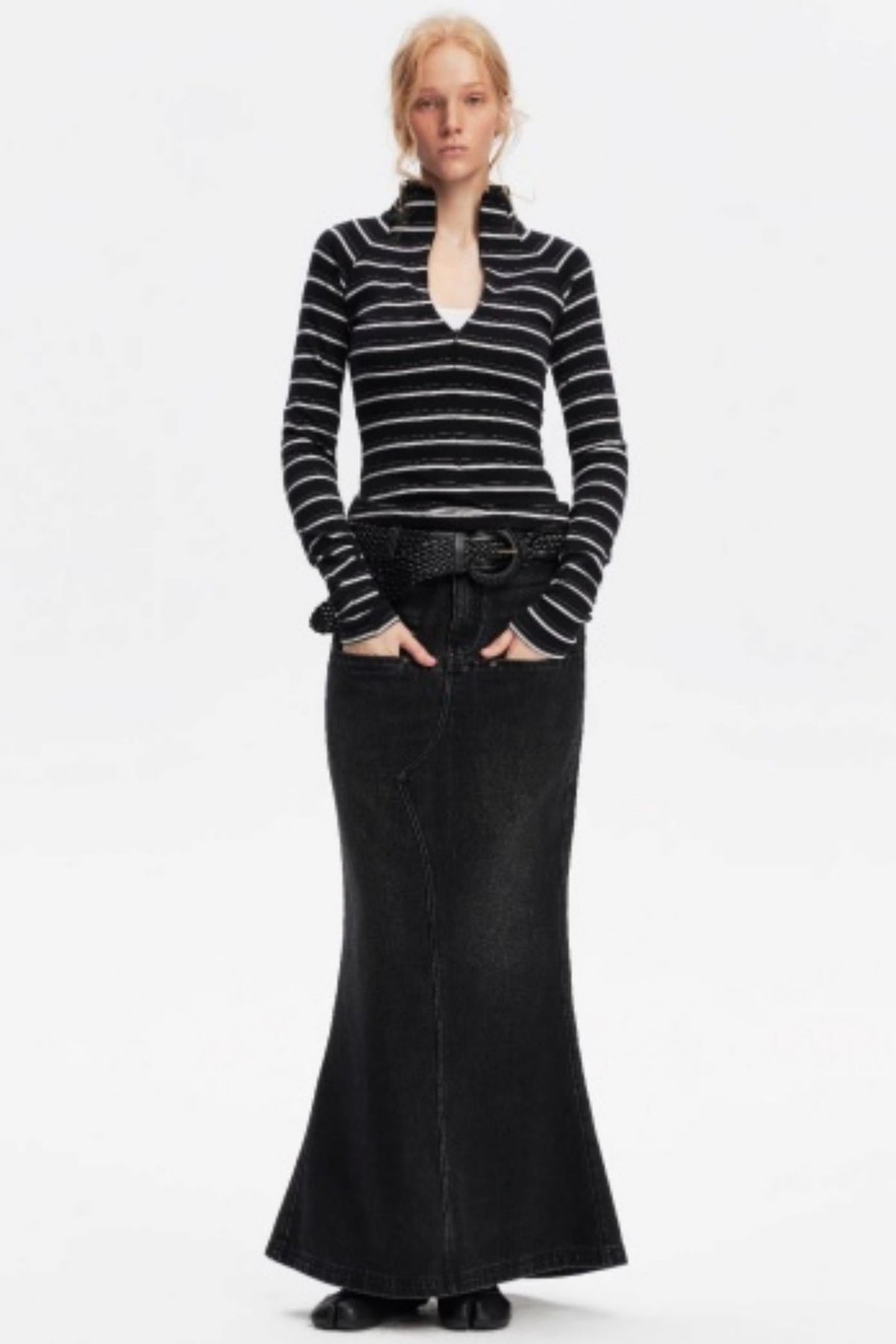 Vintage Striped Slim Knit Top