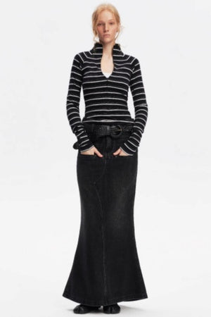 Vintage Striped Slim Knit Top