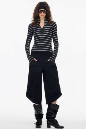 Vintage Striped Slim Knit Top