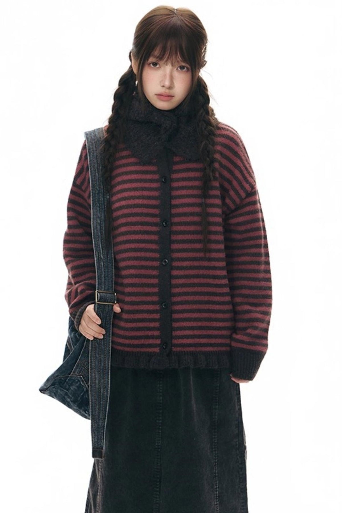 Vintage Striped Sweater Cardigan