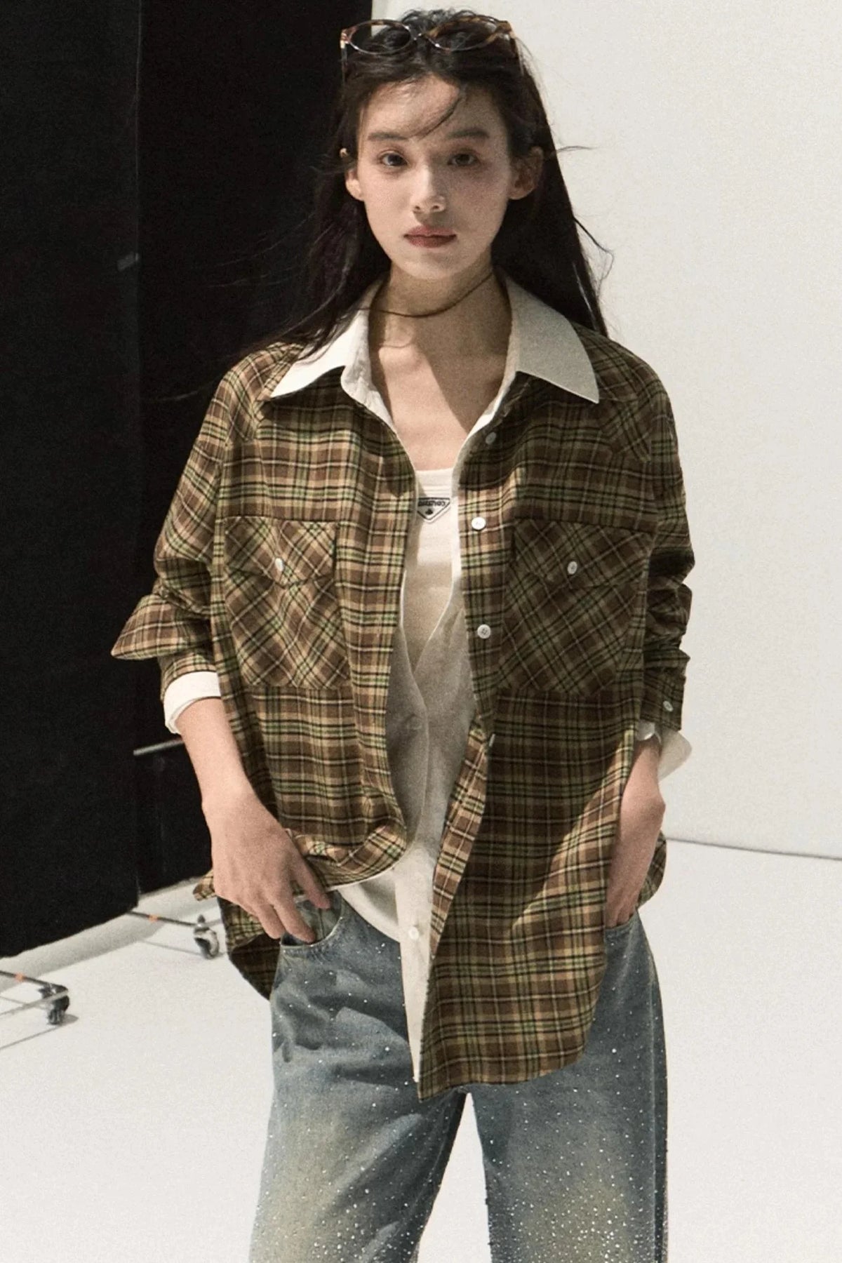 Vintage Striped Texture Layered Shirt