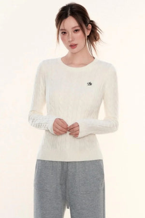Vintage Twist Cable Knit Sweater