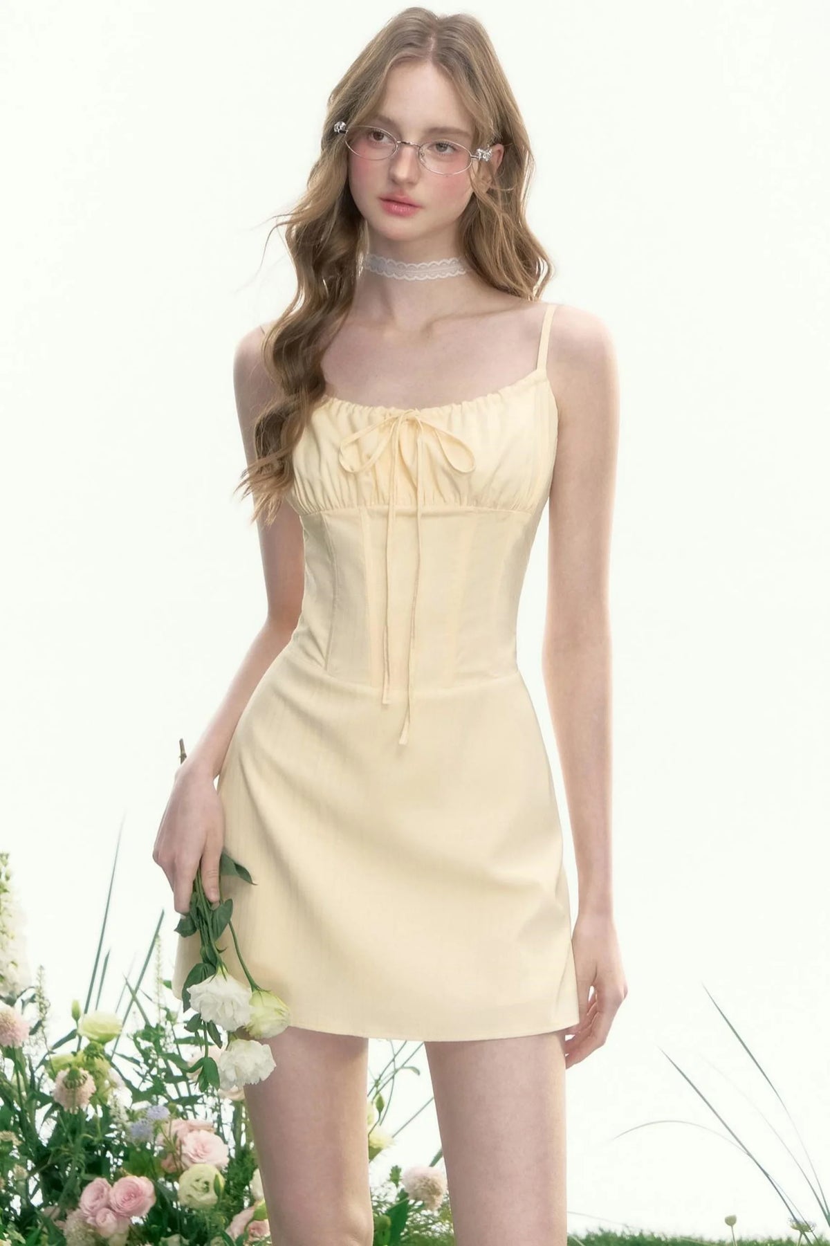 Vintage Waist Ribbon Dress