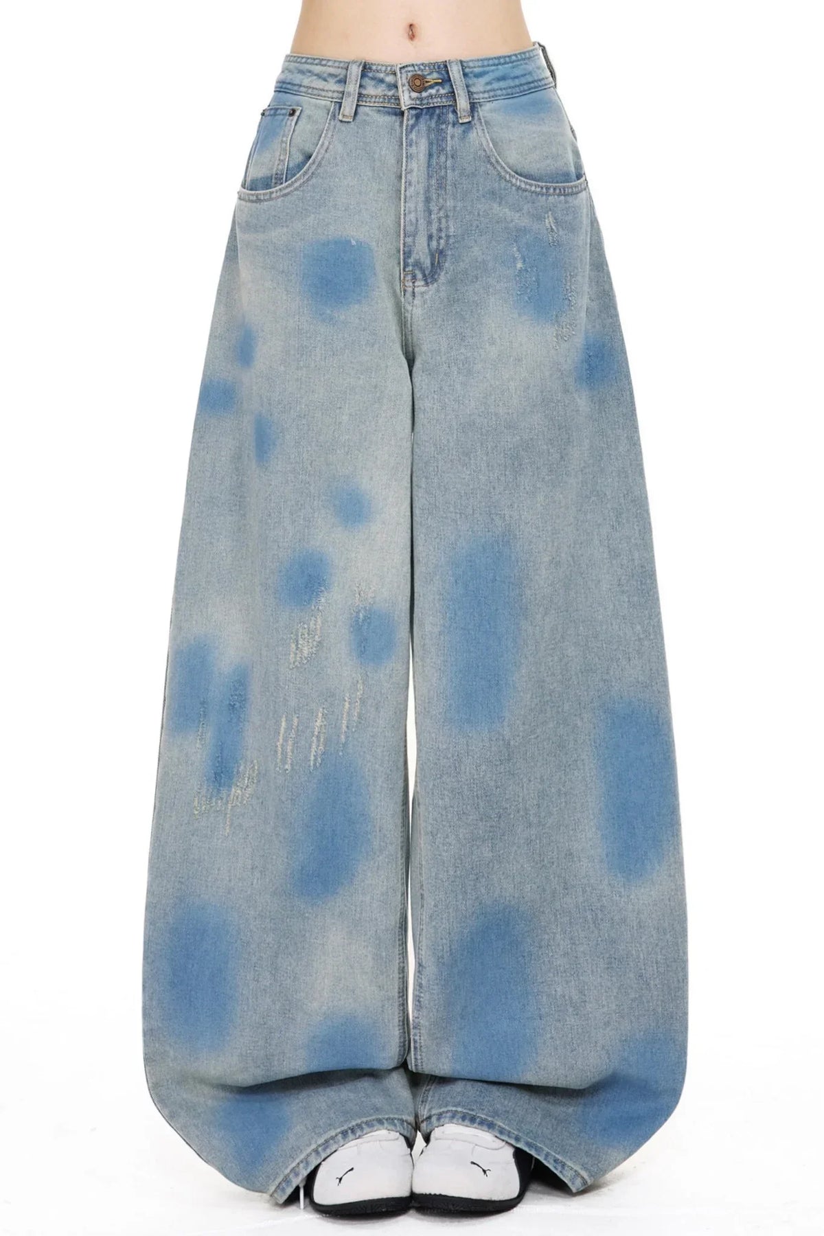 Vintage Washed Blue Denim Pants