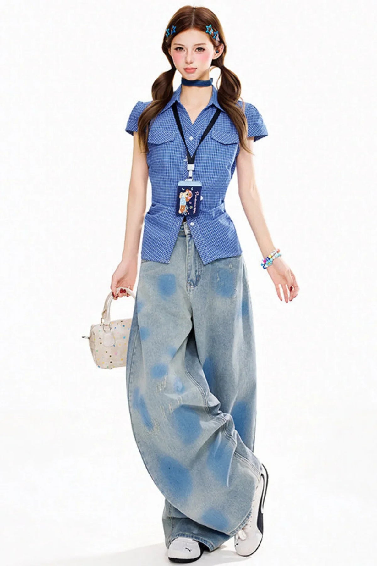 Vintage Washed Blue Denim Pants