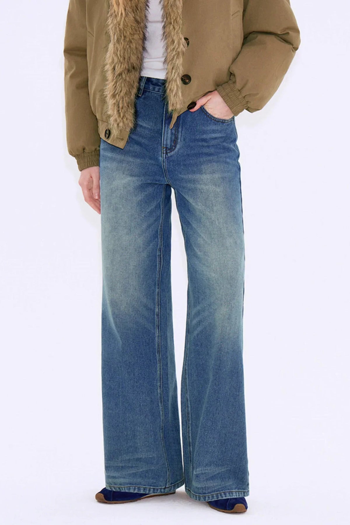 Vintage Washed Denim Jeans