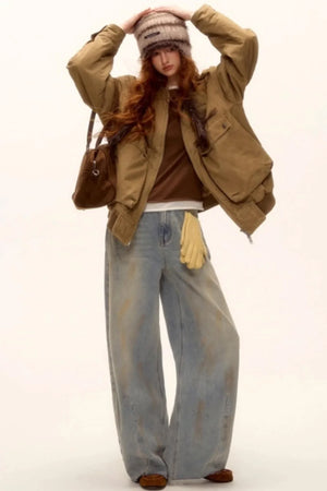 Vintage Washed Denim Pants