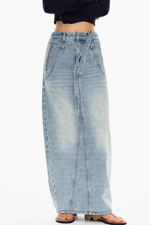 Vintage Washed Denim Skirt