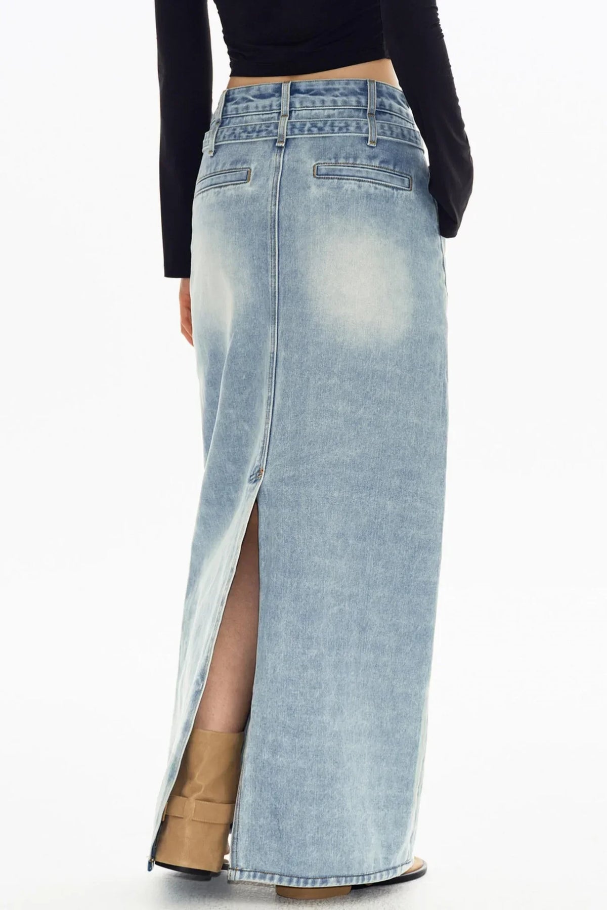 Vintage Washed Denim Skirt