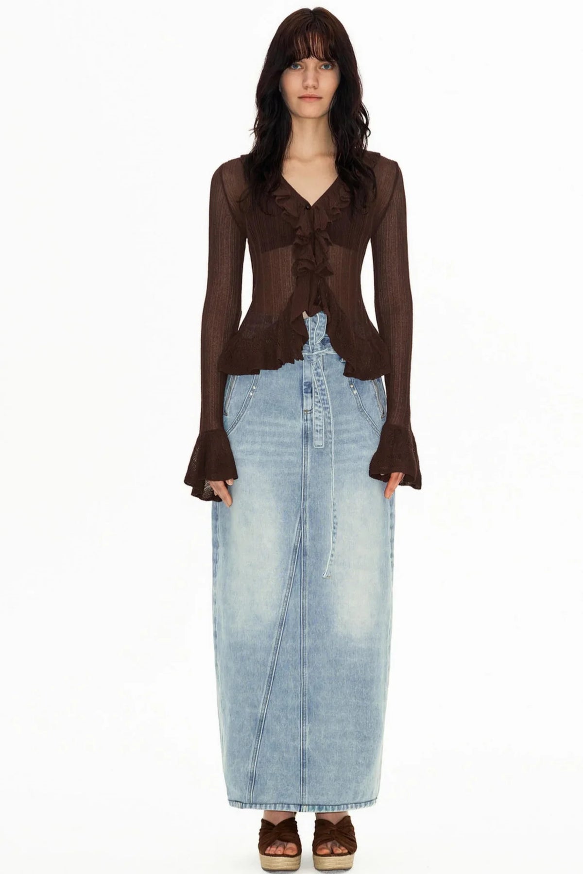 Vintage Washed Denim Skirt