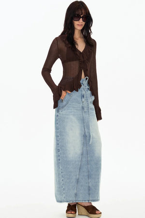 Vintage Washed Denim Skirt