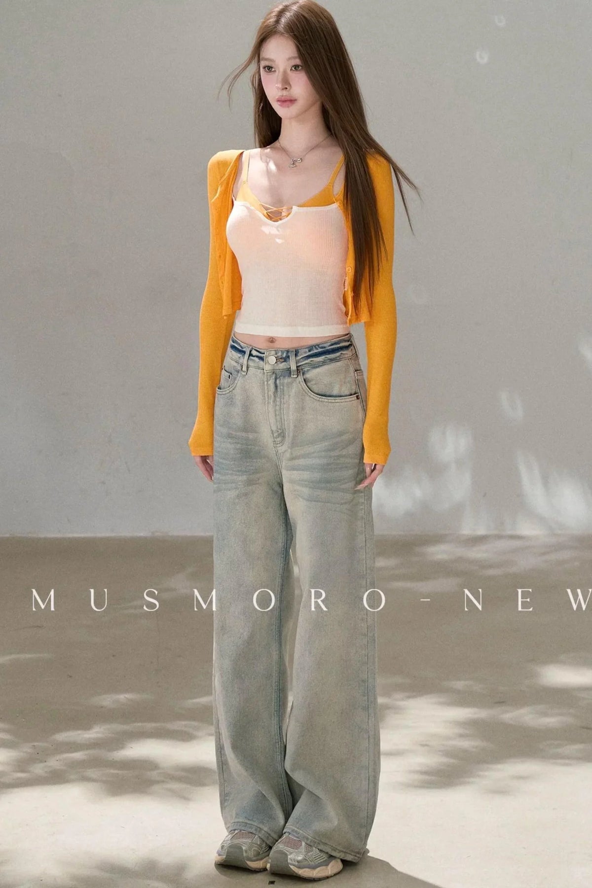 Vintage Washed Wide-Leg Jeans