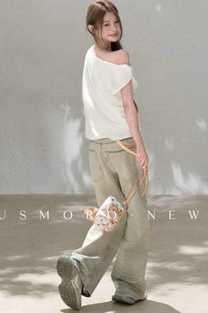 Vintage Washed Wide-Leg Jeans