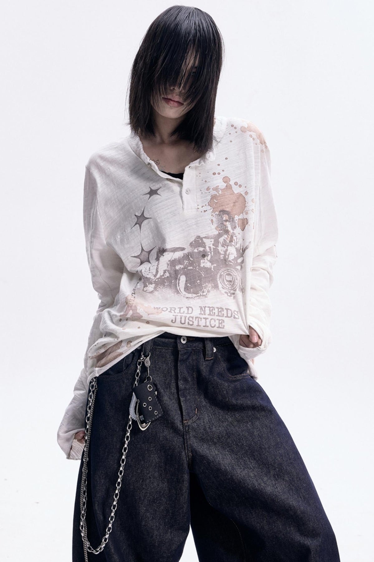 Vintage White Long Sleeve Tee