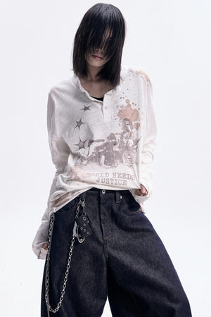 Vintage White Long Sleeve Tee