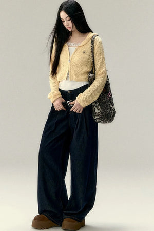Vintage Wide-Leg Denim Pants