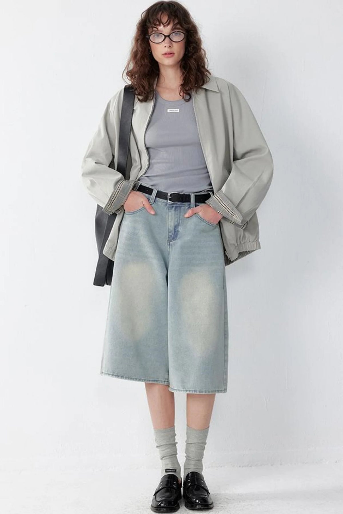 Vintage Wide Leg Denim Pants