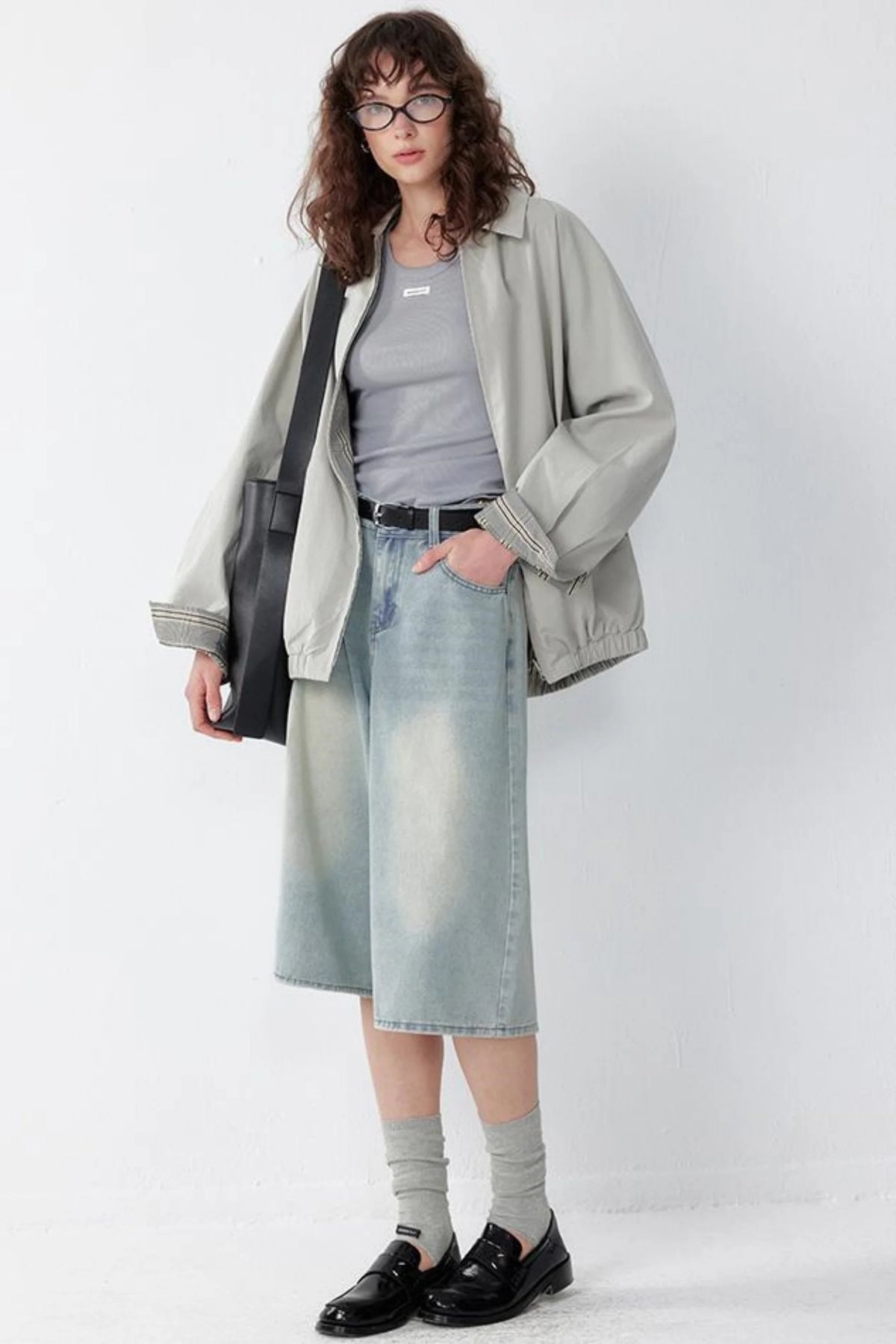 Vintage Wide Leg Denim Pants