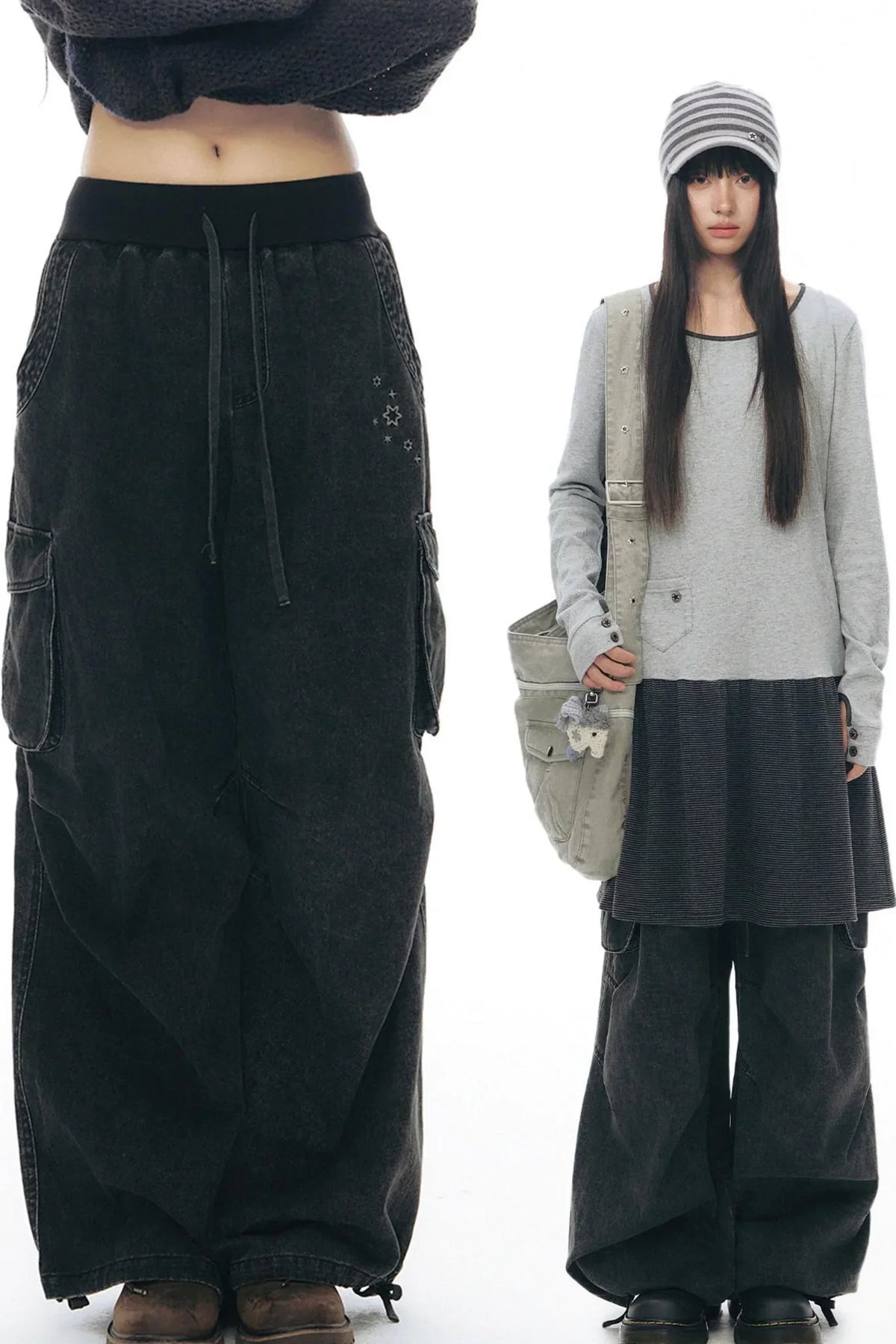 Vintage Wide-Leg Retro Pants