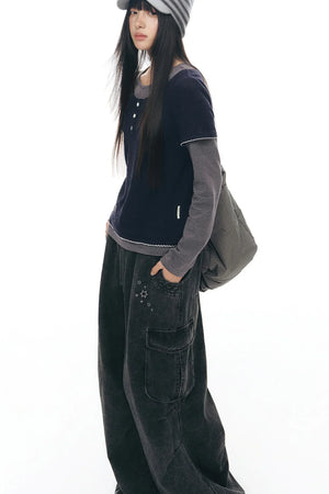 Vintage Wide-Leg Retro Pants