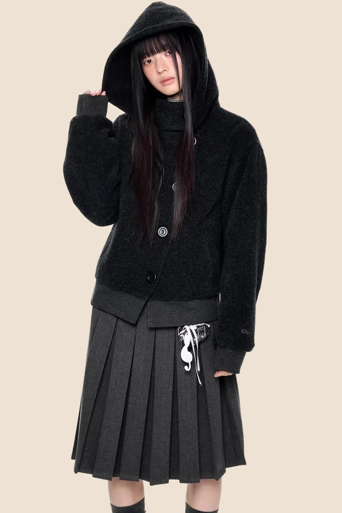 Vintage Woolen Hooded Jacket