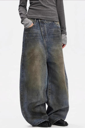 Vintage Yellow Distressed Jeans