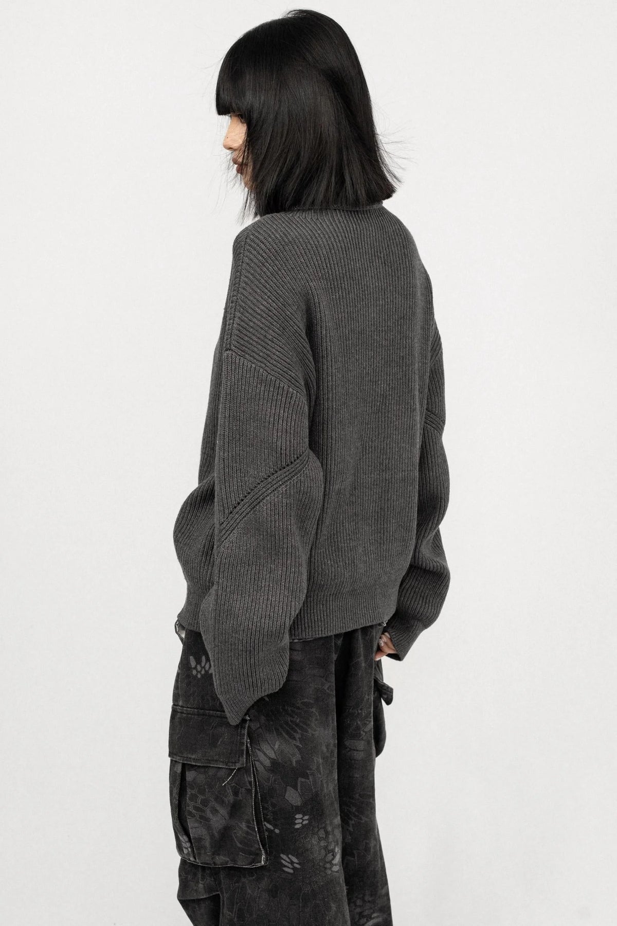 Vintage Zipper Sweater Coat