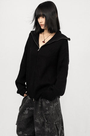 Vintage Zipper Sweater Coat