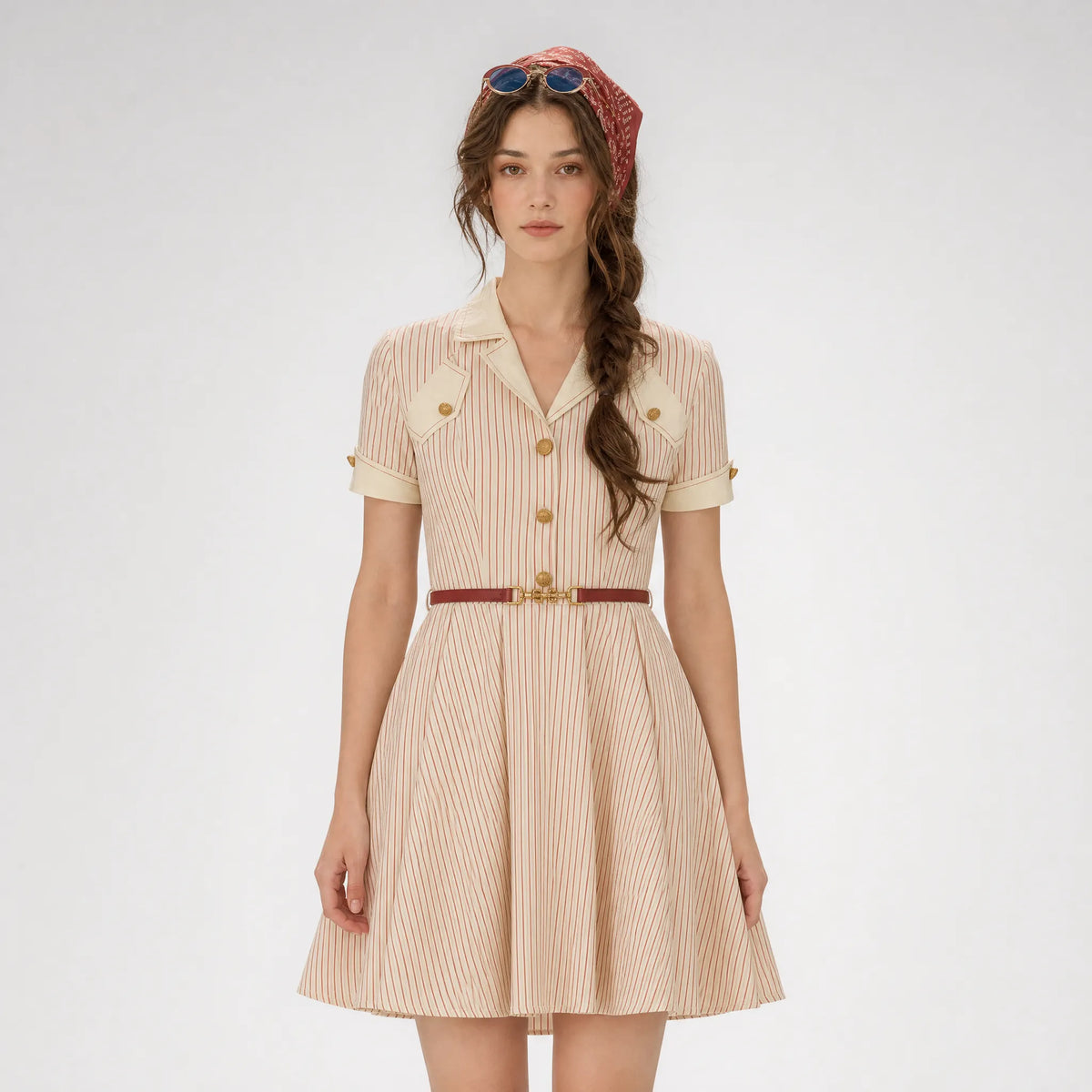 Vintage Striped Cotton Dress
