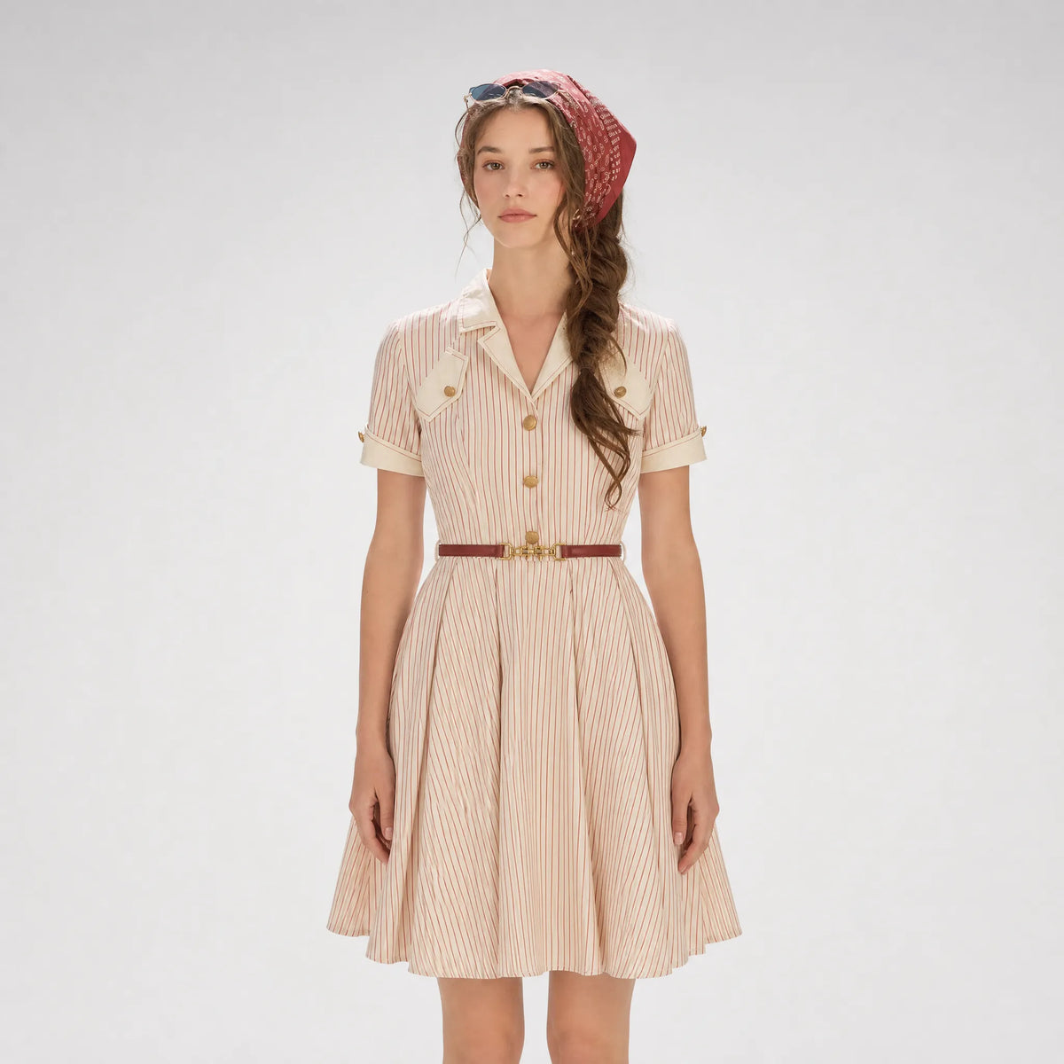 Vintage Striped Cotton Dress