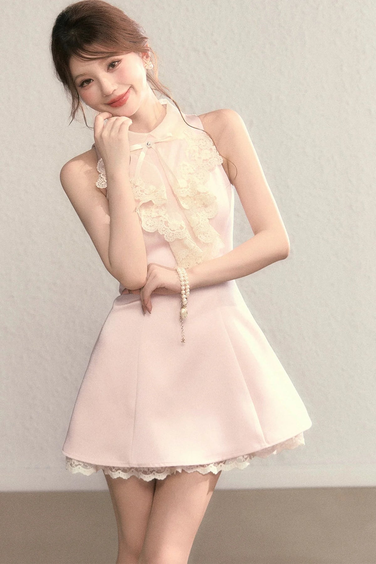 Vivian Retro Lace Collar Dress