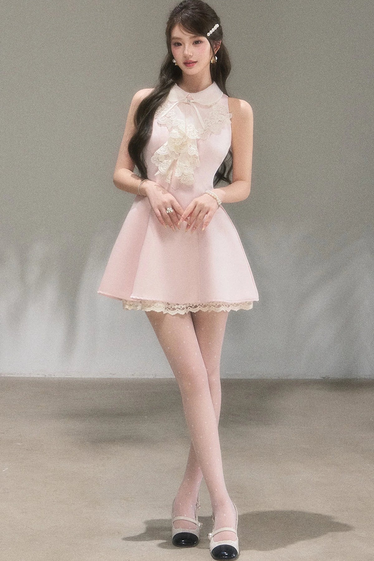 Vivian Retro Lace Collar Dress