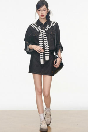 Volume Shoulder Long Shirt Set-Up