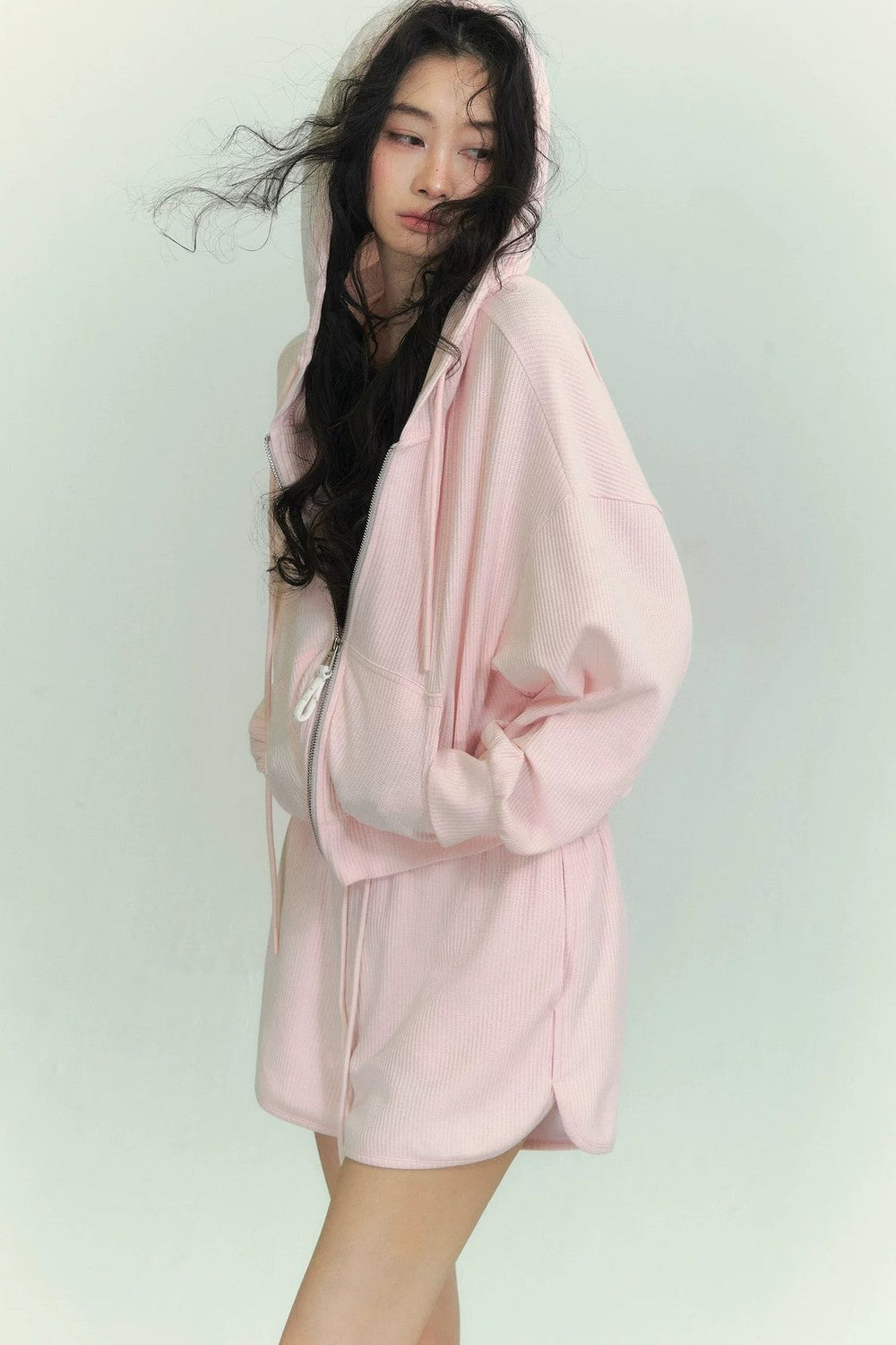 Waffle Hooded Jacket Set-Up