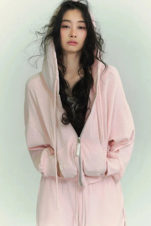 Waffle Hooded Jacket Set-Up