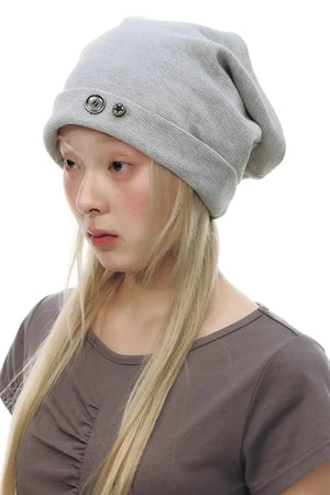 Waffle Knit Button Hat